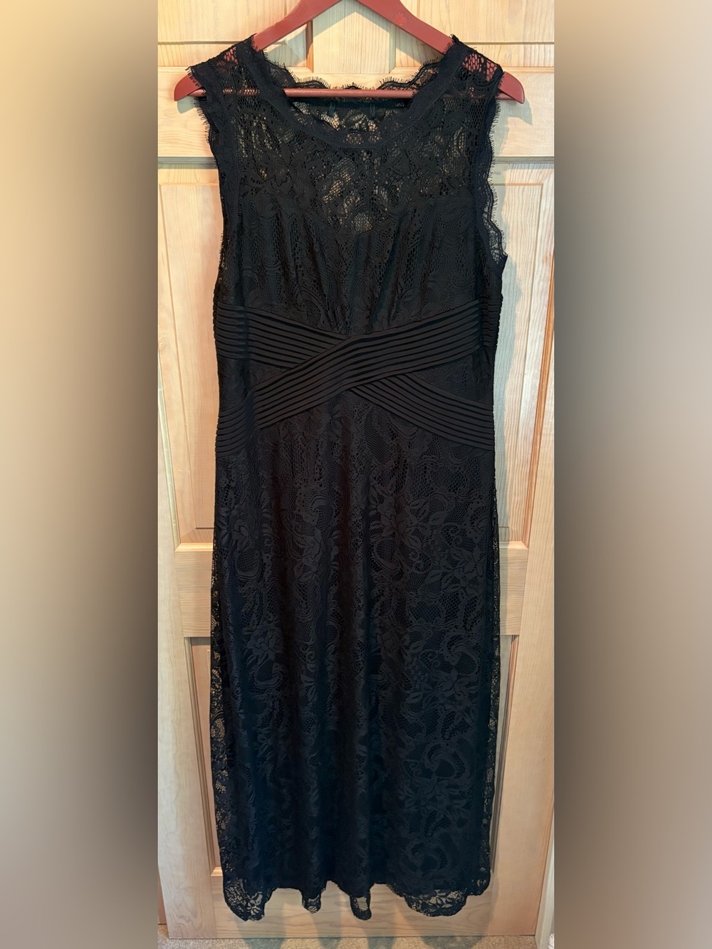 Classic Black Lace Sheath Dress - Elegant Women's Evening Dress Sz. 14